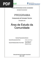 Programa Área de Estudo Da Comunidade - Curso Profissional Animador Sociocultural