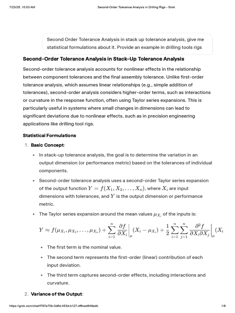 Second-Order Tolerance Analysis in Drilling Rigs | PDF | Engineering ...