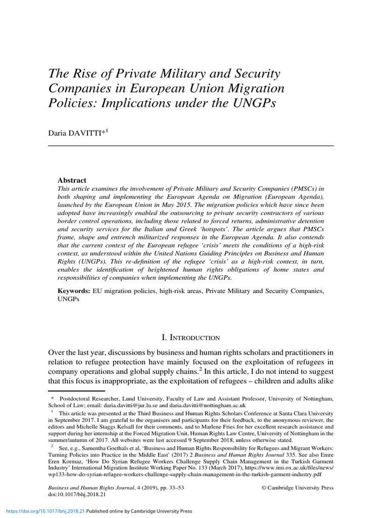 The Rise of Private Military and Security Companies in European Union ...