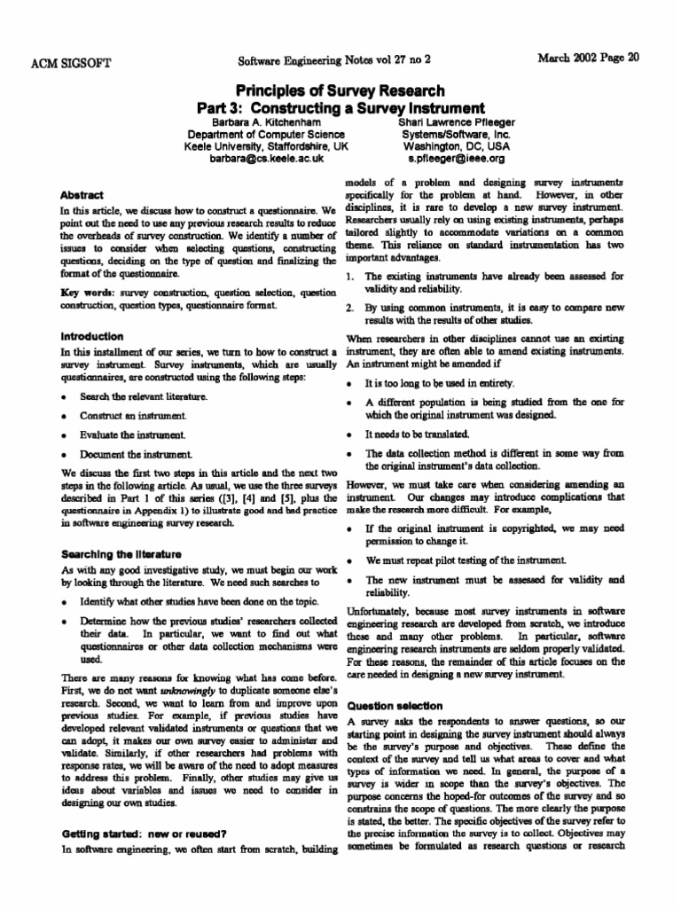 Constructing Effective Survey Instruments | PDF | Questionnaire | Question