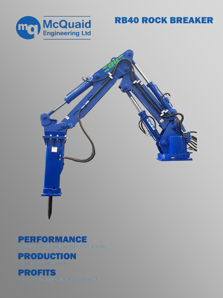 RB40 Rock Breaker Boom System Overview | PDF | Mechanical Engineering