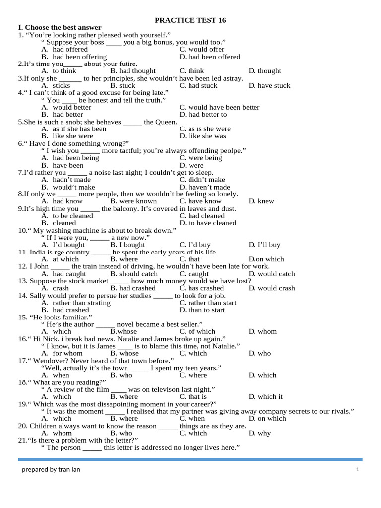Practice Test 16 | PDF