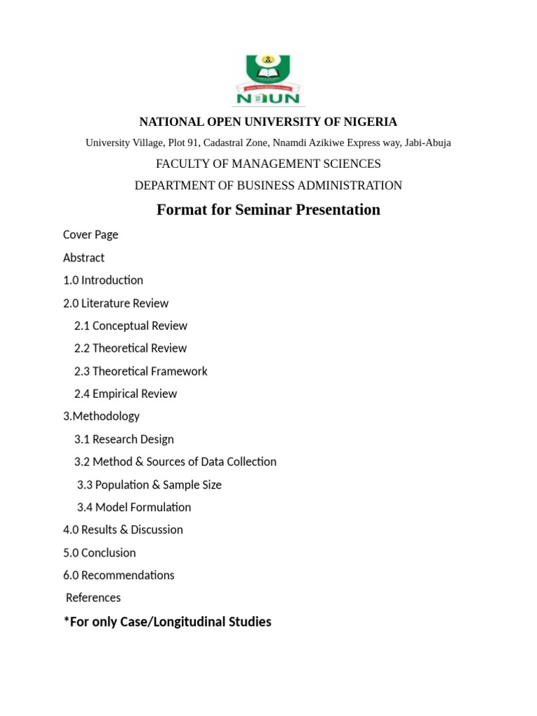 Seminar Structure for Business Admin | PDF