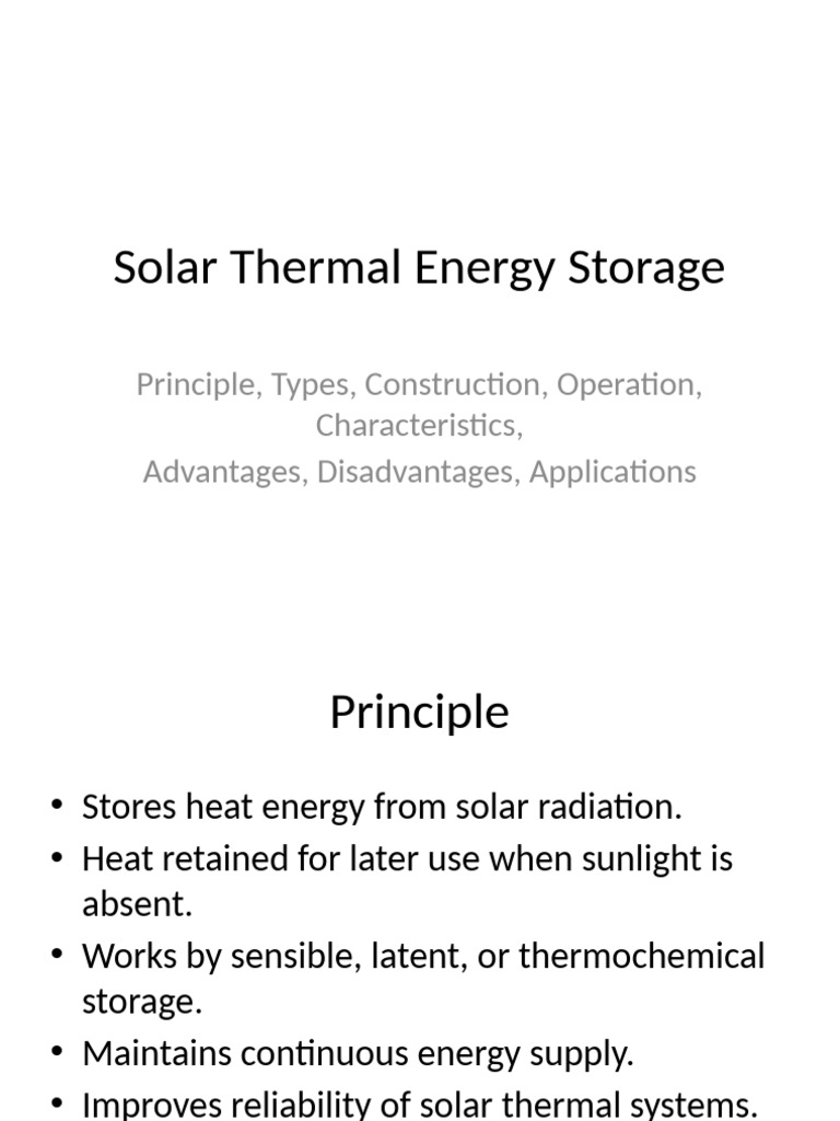 Solar Thermal Energy Storage Overview | PDF