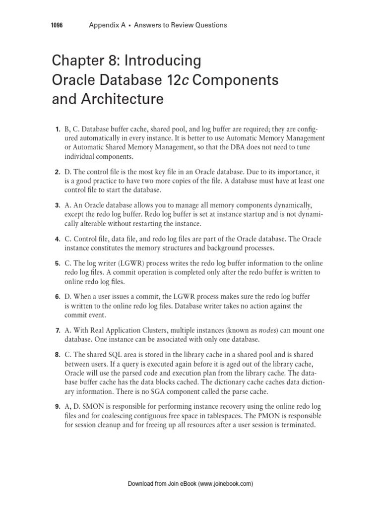 Oracle Database 12c Architecture Overview | PDF | Databases | Cache ...