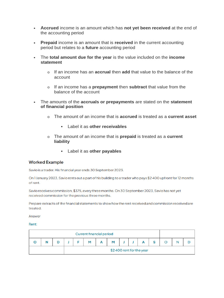 Accrued vs Prepaid Income Explained | PDF