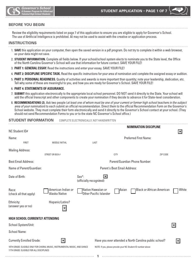 Governor's School Application Guide 2026 | PDF | Concept | Essays