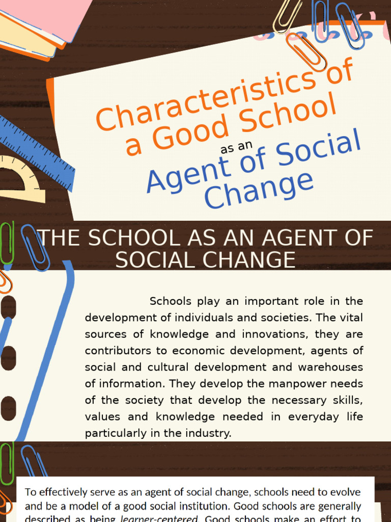 Role of Schools in Social Change | PDF | Learning | Knowledge