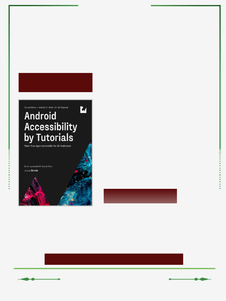 Android Accessibility by Tutorials Make Your Apps Accessible for All ...