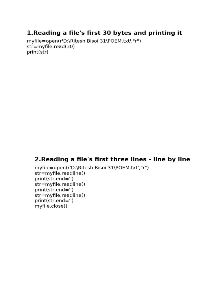 File Reading and Writing in Python | PDF | Text File
