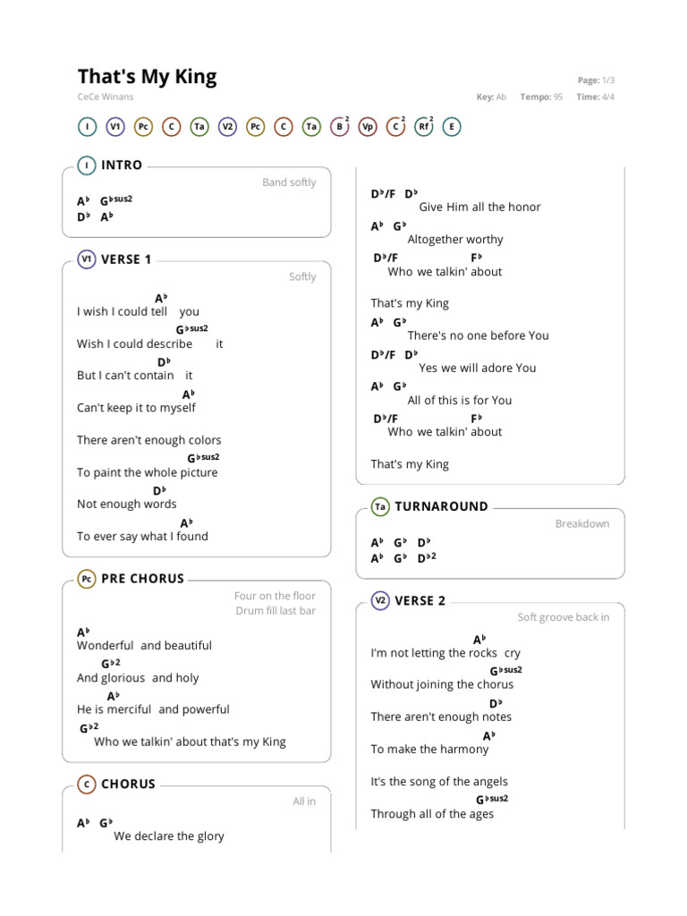 That's My King Lyrics and Chords | PDF | Musical Compositions | Songs