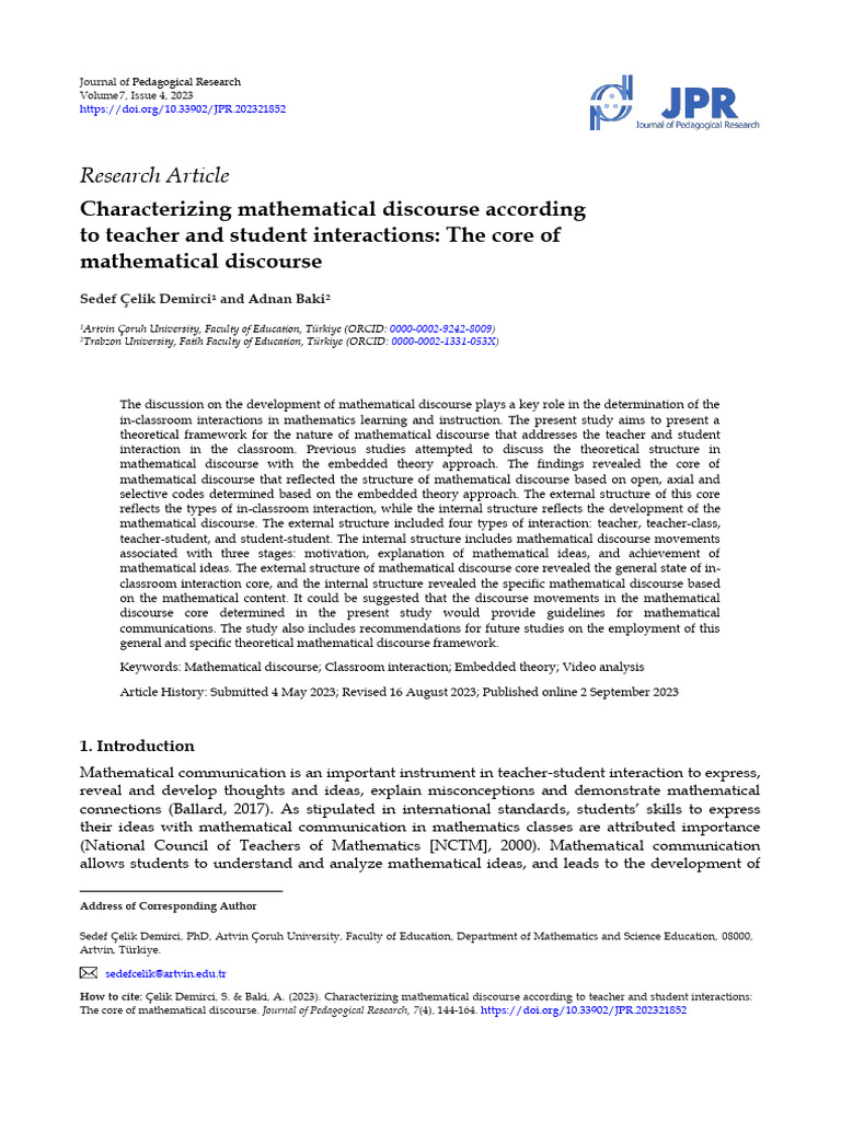 characterizing-mathematical-discourse-according-to-teacher-and-student ...
