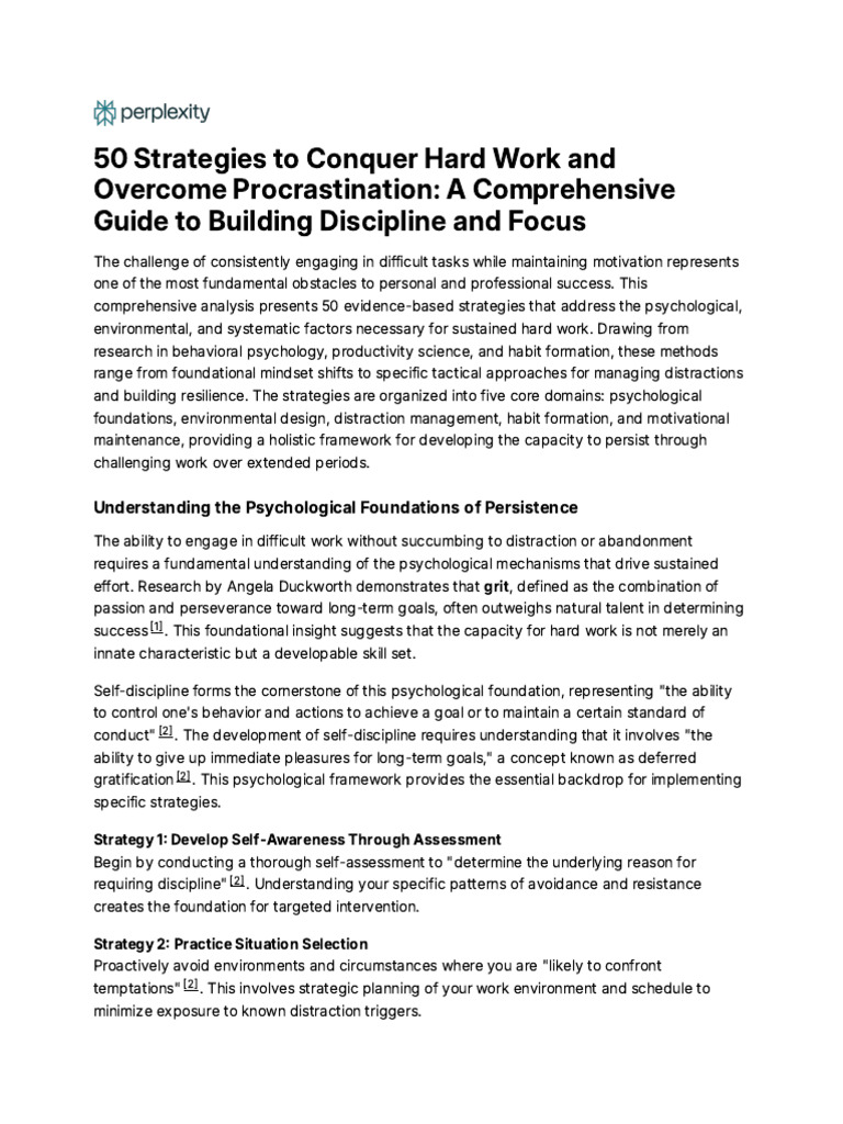 50 Strategies to Overcome Procrastination | PDF | Disciplines ...