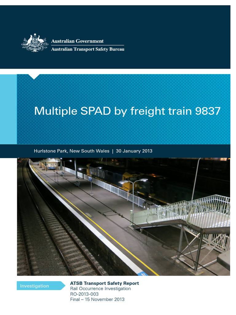 SPAD Incident Investigation Report: Hurlstone Park | PDF | Rail Transport