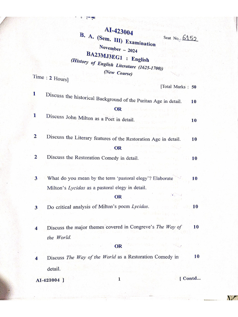 Sem-3 Major Paper | PDF