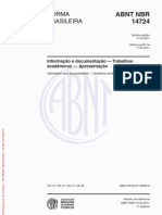 NBR 14.724 - Informação e documentação - Trabalhos Acadêmicos - Apresentação