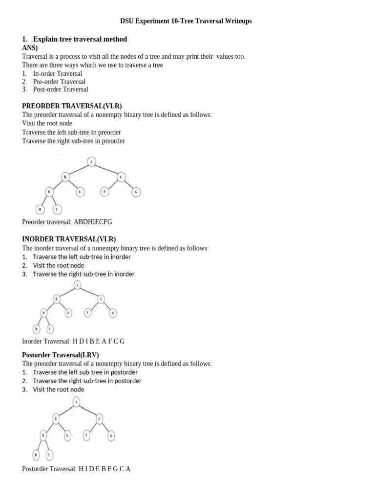 Tree Traversal Methods Explained | PDF