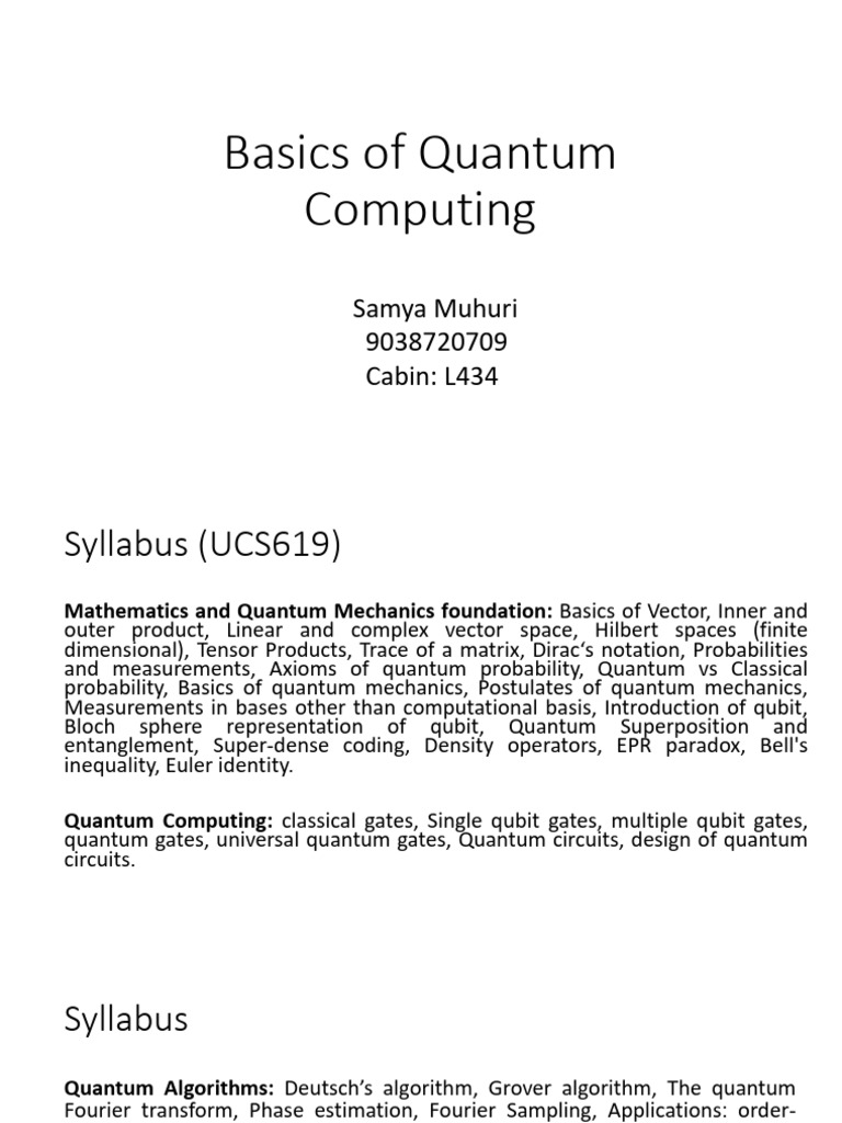 Fundamentals of Quantum Computing | PDF | Quantum Computing | Quantum ...