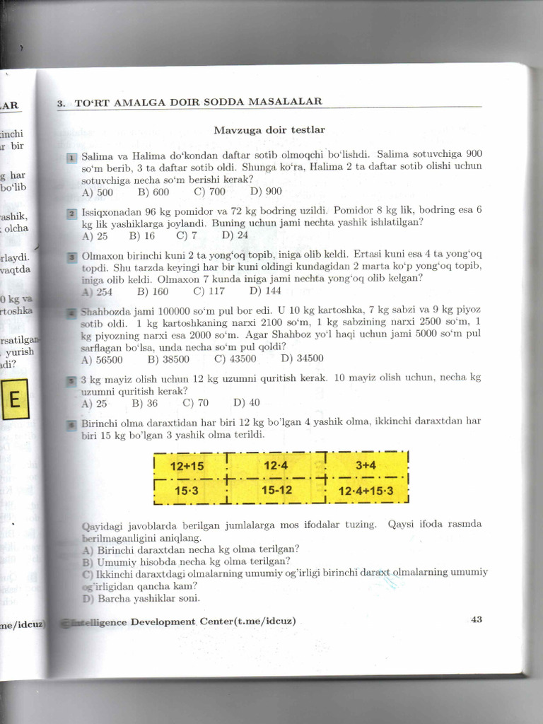 3 Mavzu Test | PDF