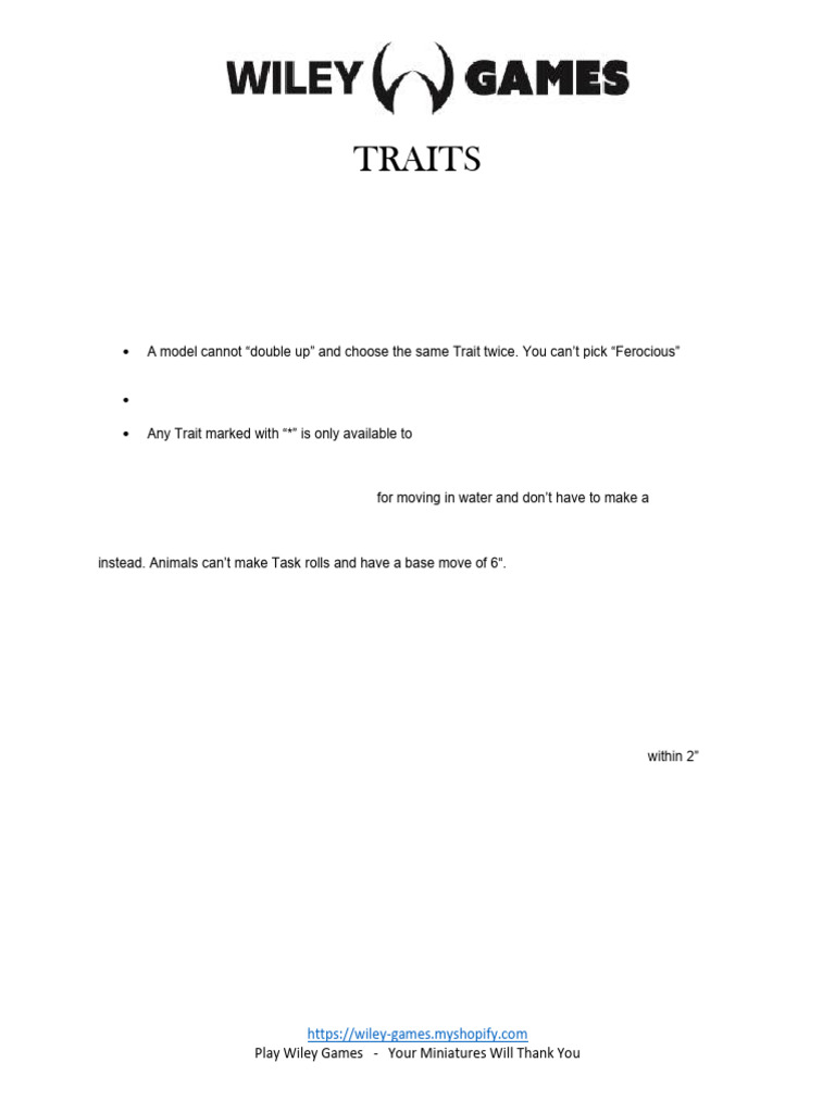 Form - The Ultimate Trait List | PDF