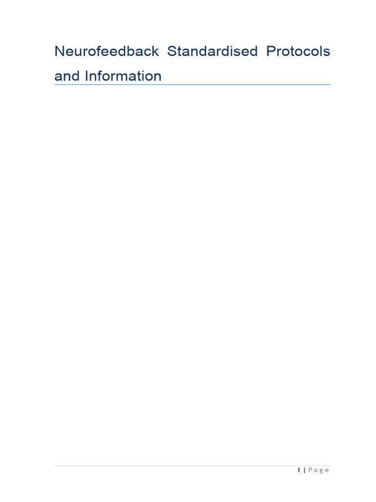 Neurofeedback Protocols and Assessments | PDF | Electroencephalography ...