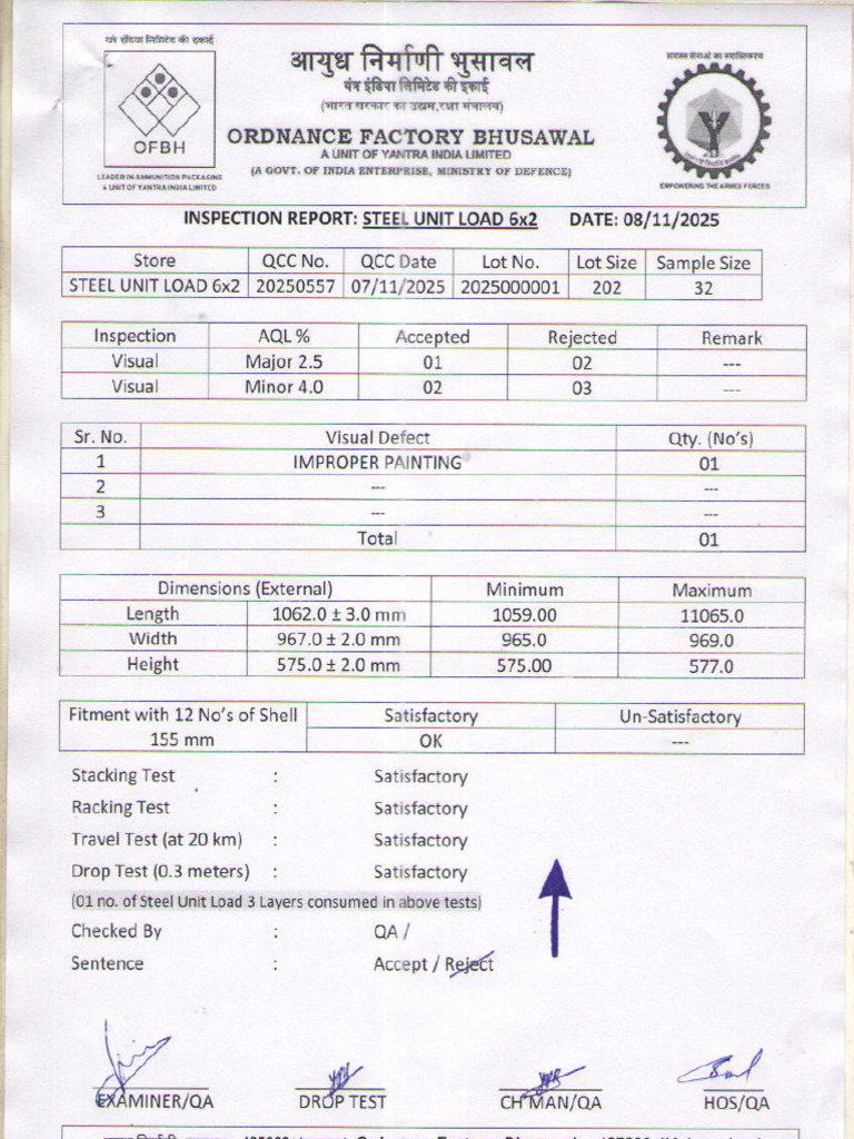 Unit Load 6X2 Lot No 2025000001 02 | PDF