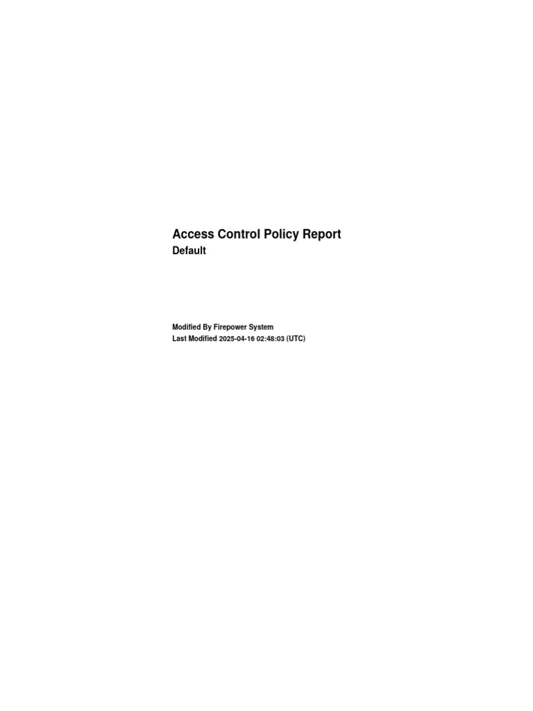 Access Control Policy Report: Default | PDF | Transport Layer Security ...