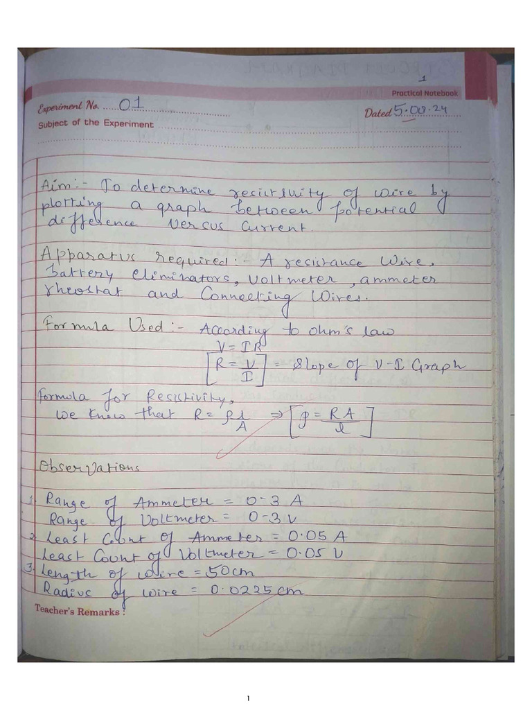 Physics Class 12 Experiment | PDF