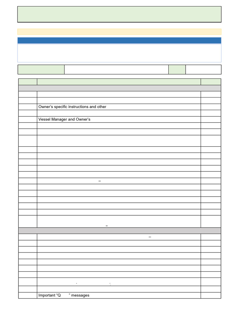 Second Engineer Changeover Checklist | PDF