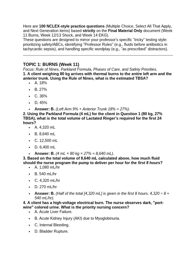MS2 - FULL Practice Questions - Final Material Only | PDF | Shock ...