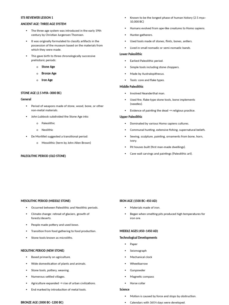 Overview of Human History Eras | PDF | Paleolithic | Stone Age