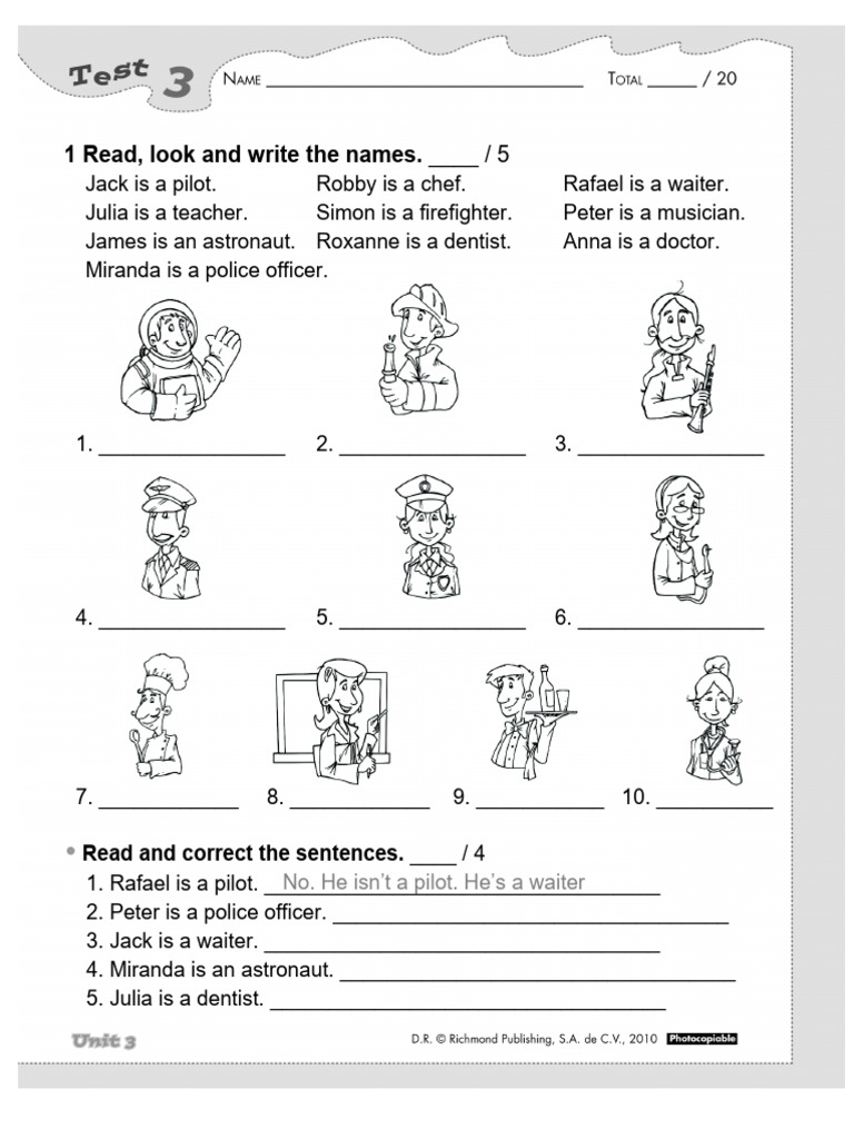 Occupations Reading and Writing Exercise | PDF