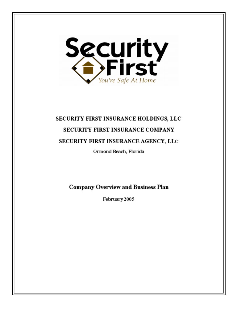 Security First Insurance 2005 Plan | PDF | Reinsurance | Home Insurance