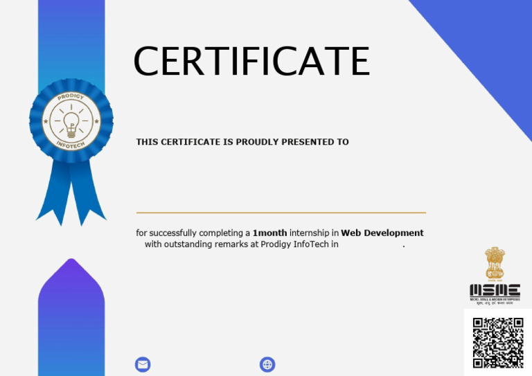 Web Development Internship Certificate | PDF