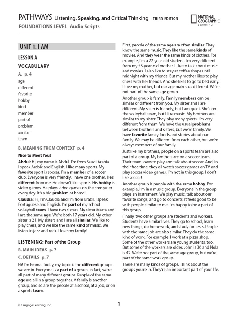 Foundations Level Audio Scripts | PDF | Extraversion And Introversion ...