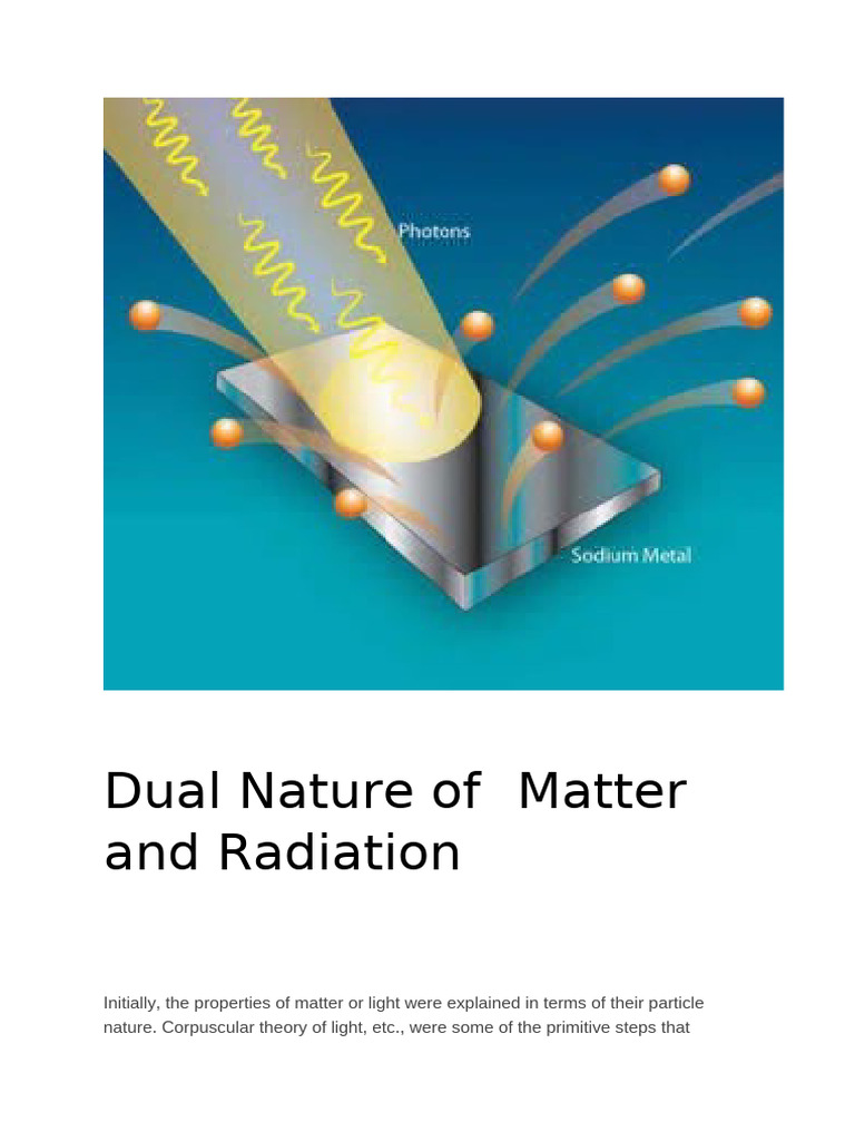 Dual Nature of Matter and Radiation | PDF | Photoelectric Effect ...