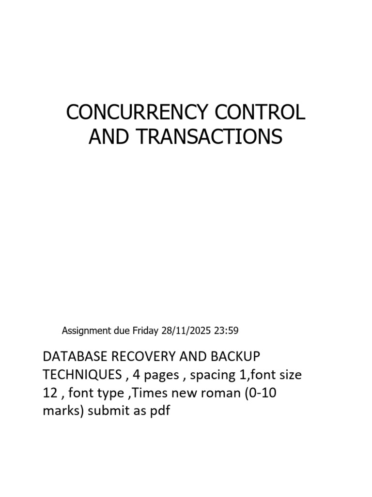 Concurrency Control in Databases | PDF | Database Transaction | Data