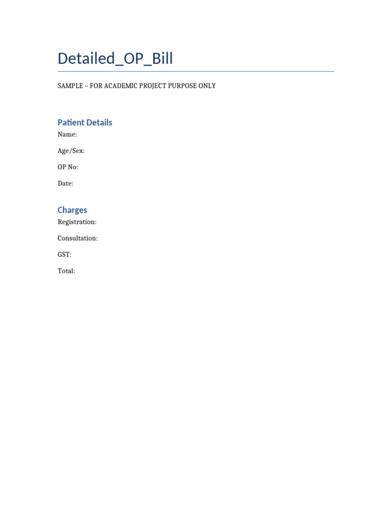 Detailed OP Bill | PDF