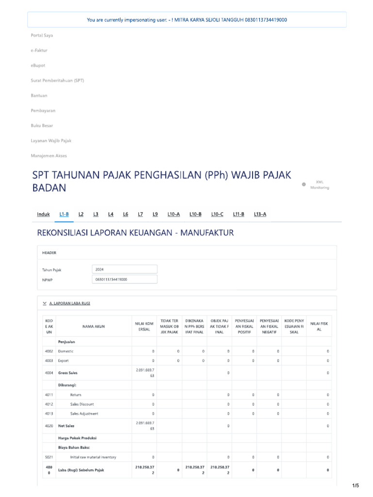 Laporan Laba Rugi | PDF