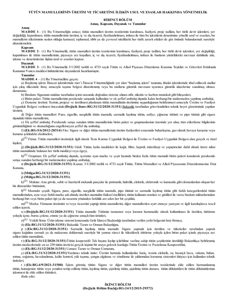 Turkey Regs On Production Trade Native | PDF