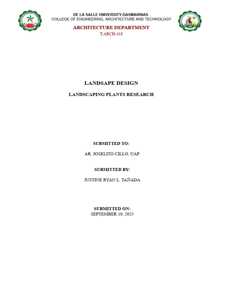 Landscaping Plants Research Report | PDF