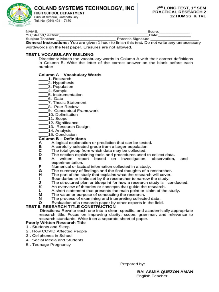 Aman Pr2 Final 2nd Unit Test | PDF | Multiple Choice | Science