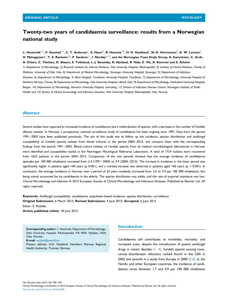 Twenty Two Years of Candidaemia Surveillance Resu | PDF | Candida ...