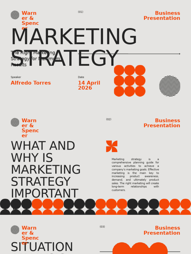 Black and Orange Bold Modern Marketing Strategy Presentation | PDF ...
