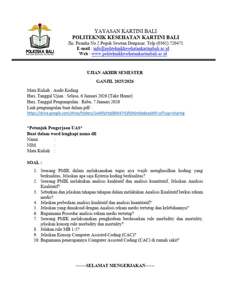 Soal Uas Audit Coding - RPL | PDF