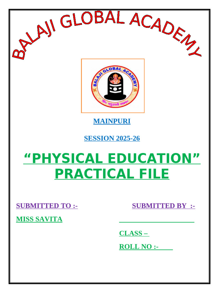 Mainpuri Physical Education Practical File | PDF