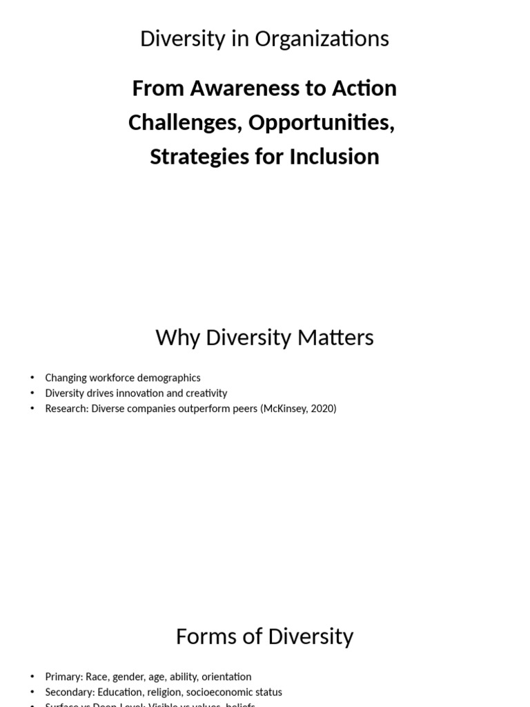 Strategies for Workplace Diversity and Inclusion | PDF | Employment ...