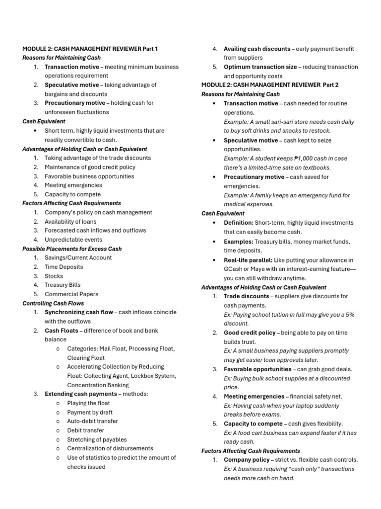 Cash Management Strategies Explained | PDF | Inventory | Cash