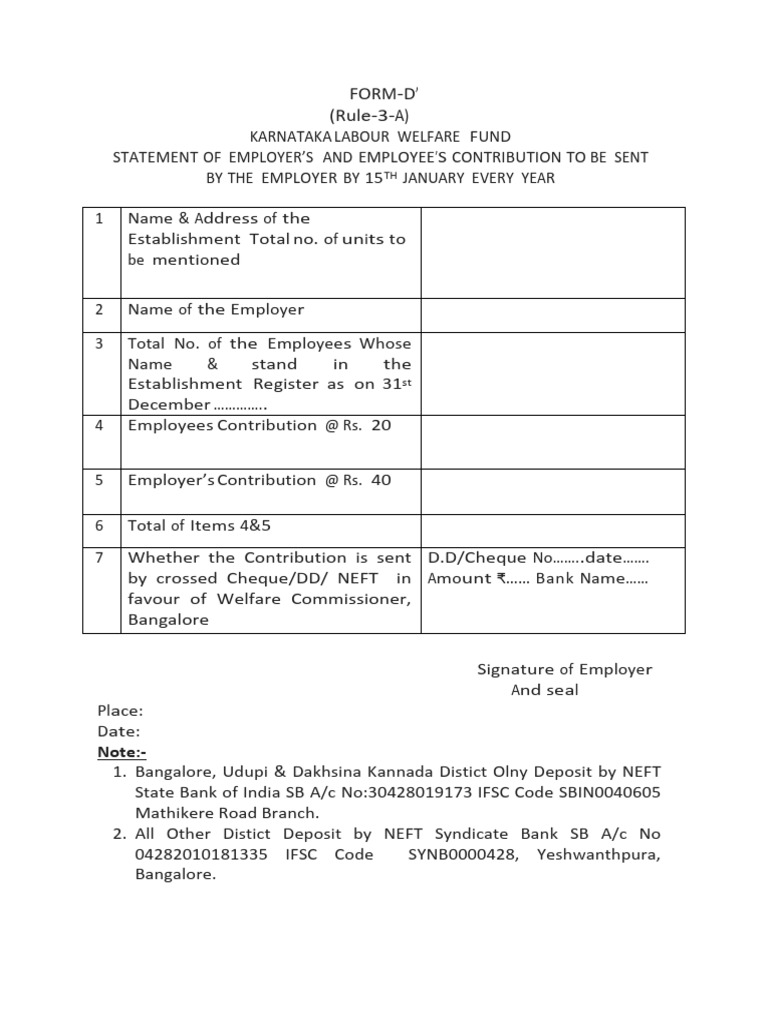 Form D1 | PDF