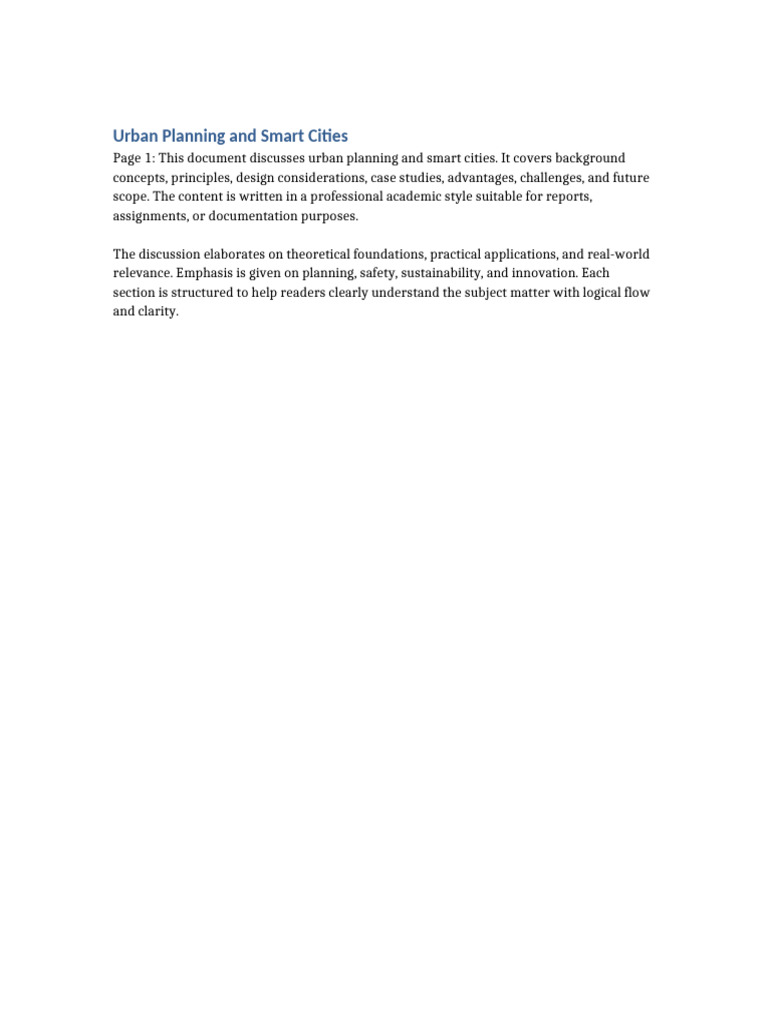 Document 3 Urban Planning and Smart Cities | PDF | Innovation ...